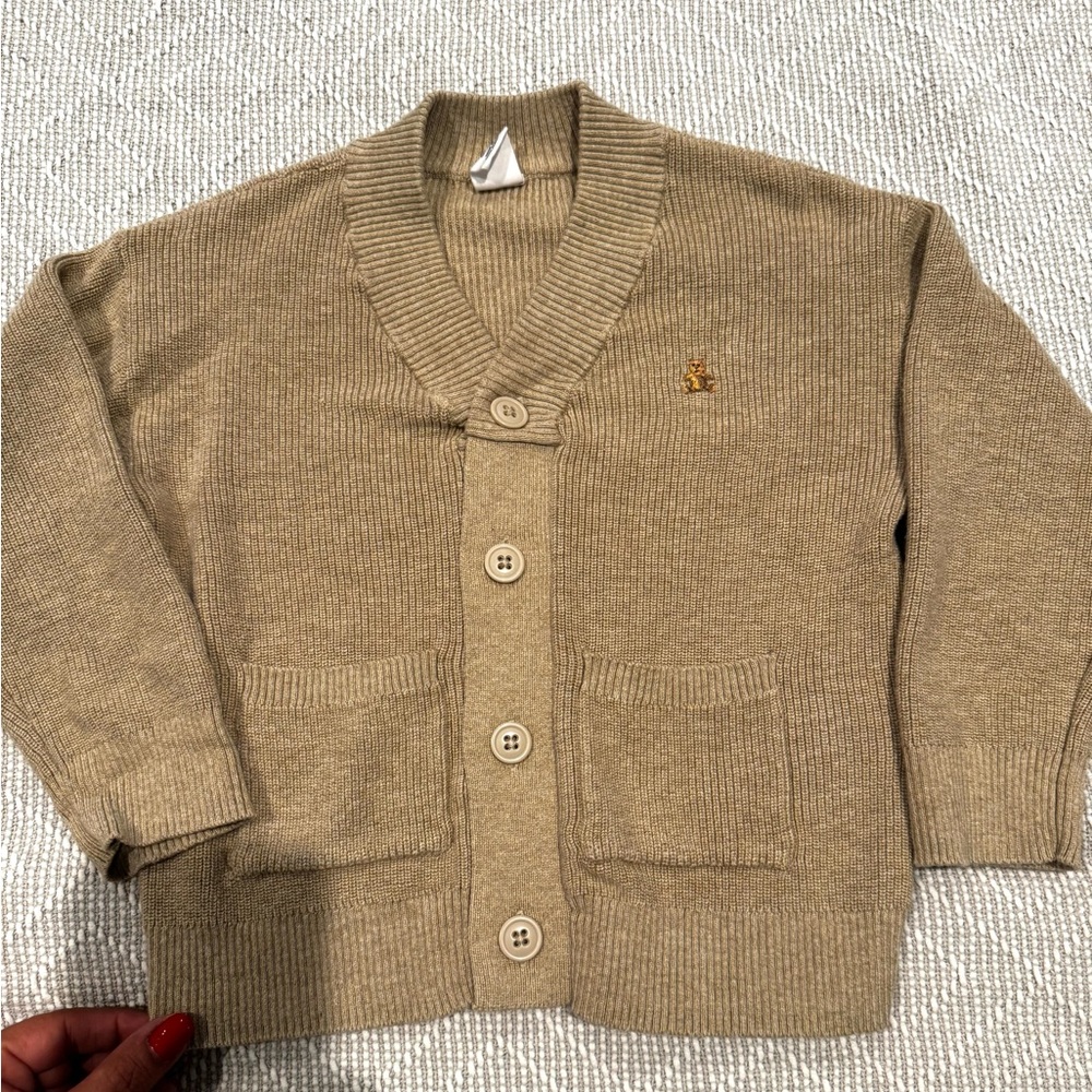 GAP Tan Shawl Collar Button-Front Cardigan